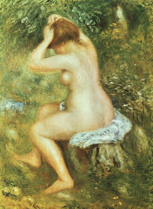 Pierre Renoir Baigneuse se Coiffant Sweden oil painting art